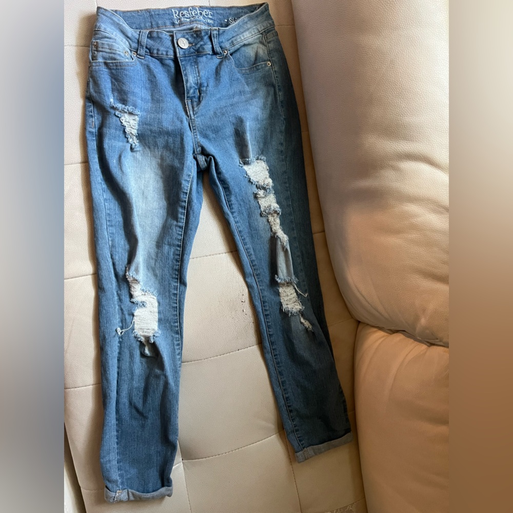 Distressed jeans